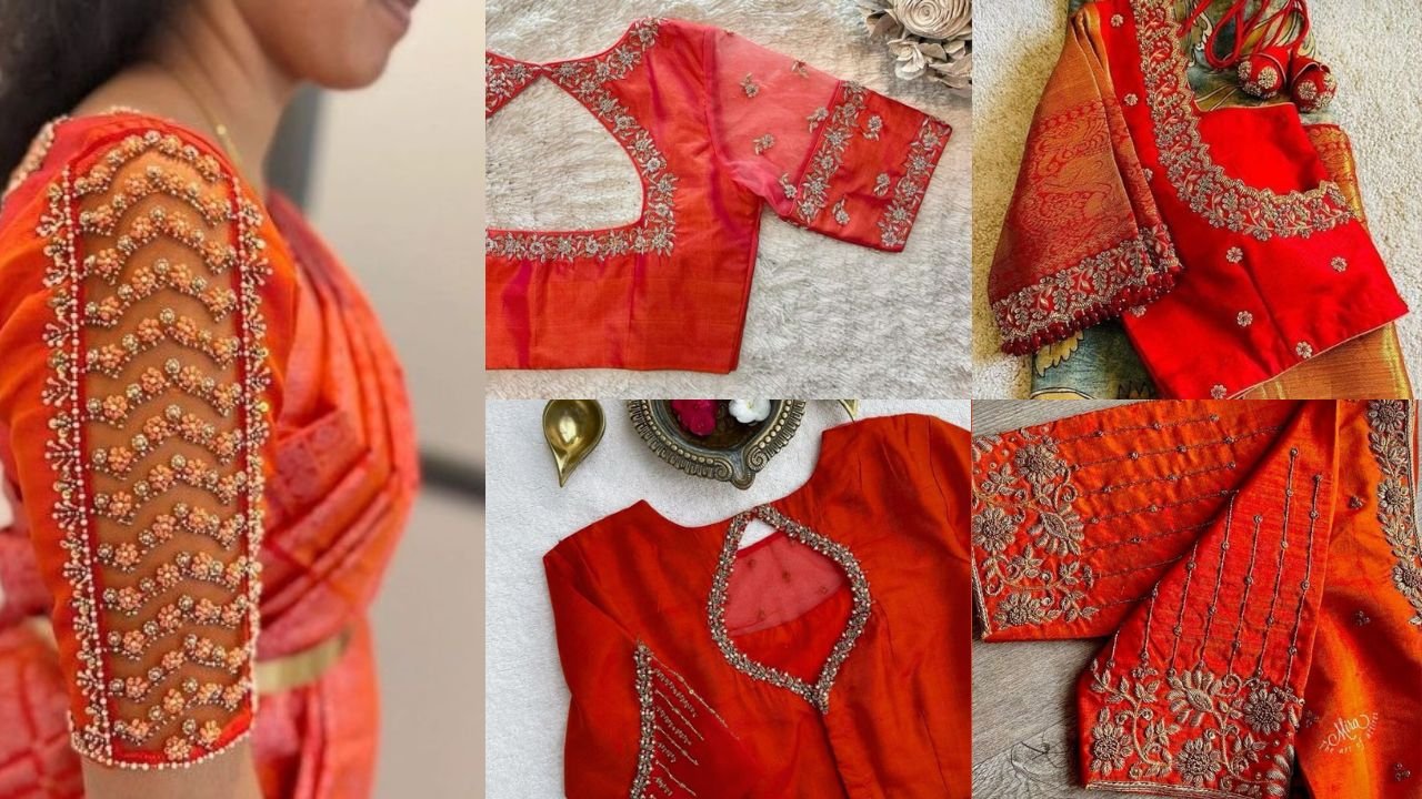 Top 25+ Beautiful Orange Bridal Blouse Design Models