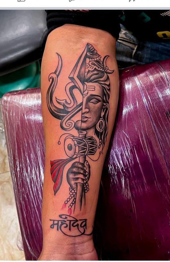 Attractive Mahadev Tattoo Designs on Hand