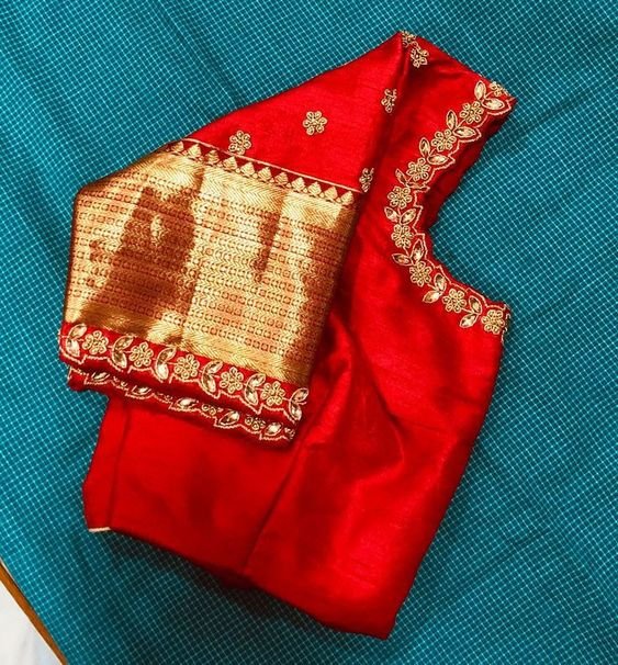 Orange Bridal Blouse Design
