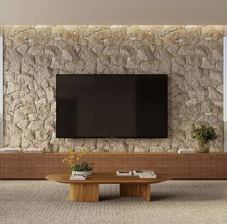 interior stone wall design for living room (1)