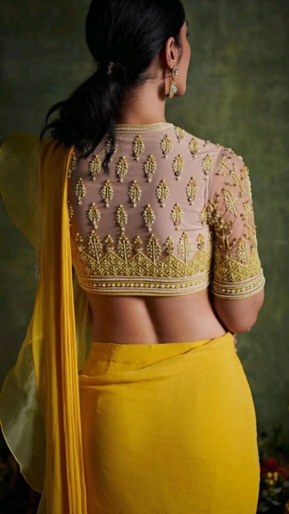 latest bridal blouse back neck designs