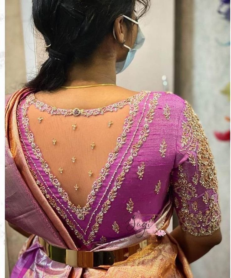 latest bridal blouse back neck designs