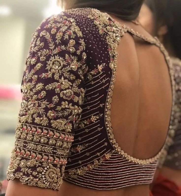 latest bridal blouse back neck designs