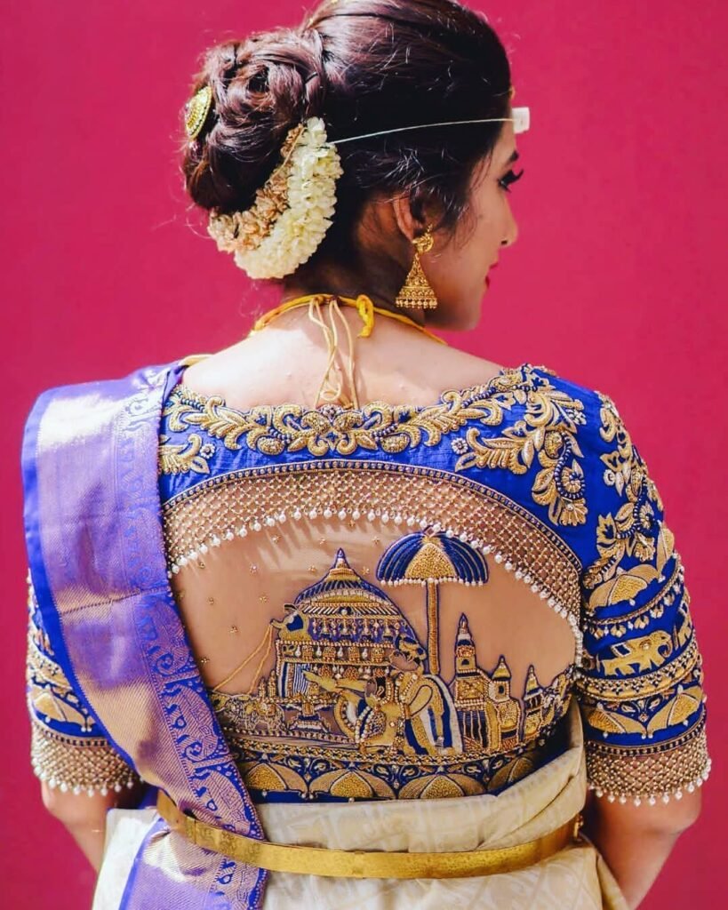 latest bridal blouse back neck Designs