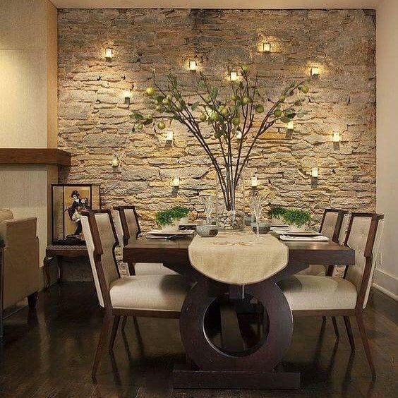 stone wall ideas for living room