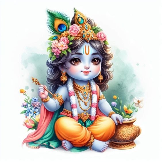 Cute God Krishna Dp images for whatsapp