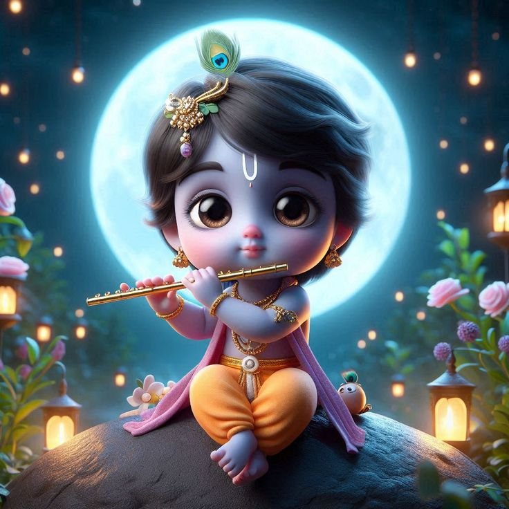 Cute God Krishna Dp images