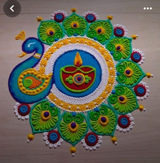 Peacock Rangoli designs