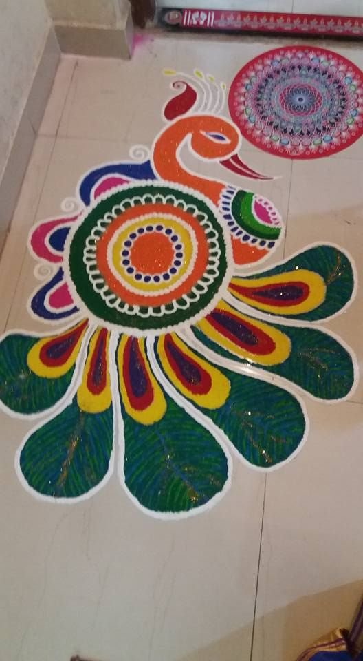 Peacock Rangoli designs