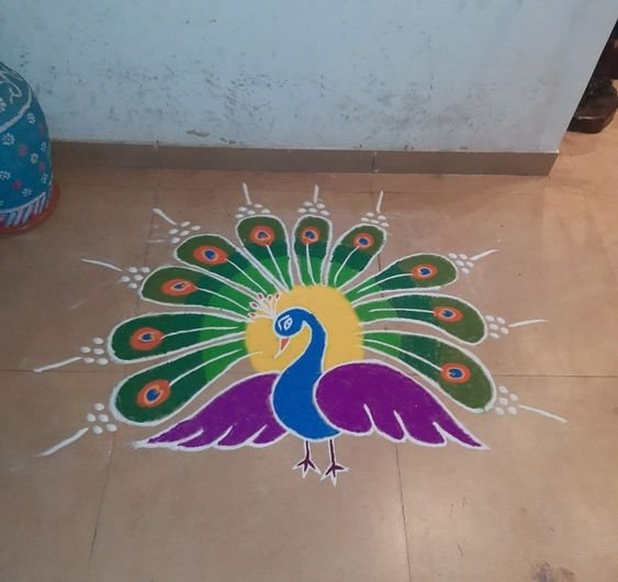 Peacock Rangoli designs