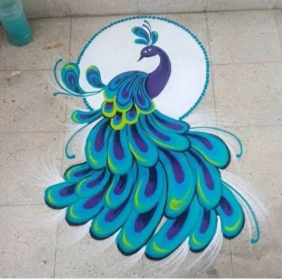 Peacock Rangoli designs