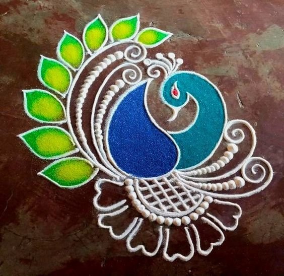 Peacock Rangoli designs