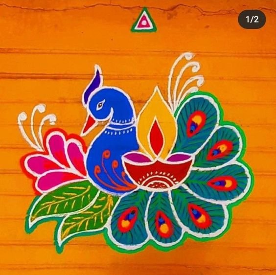 Peacock Rangoli designs