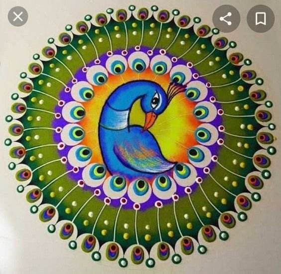 Peacock Rangoli designs