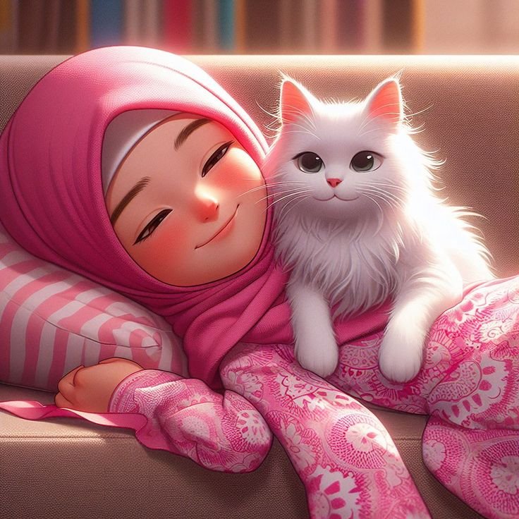 Beautiful Hijab Girls Cartoon Whatsapp Dp images