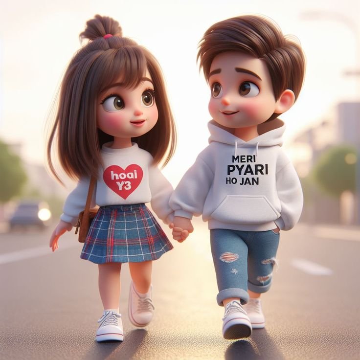 Cute Cartoon Couple Dp images