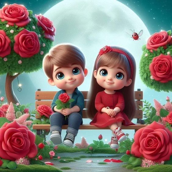 Cute Cartoon Couple Dp images