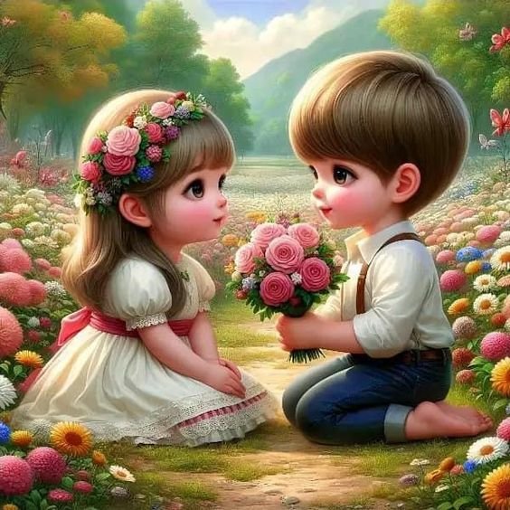 Cute Cartoon Couple Dp images