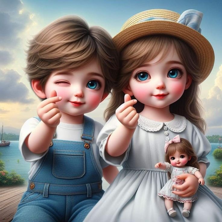 Cute Cartoon Couple Dp images