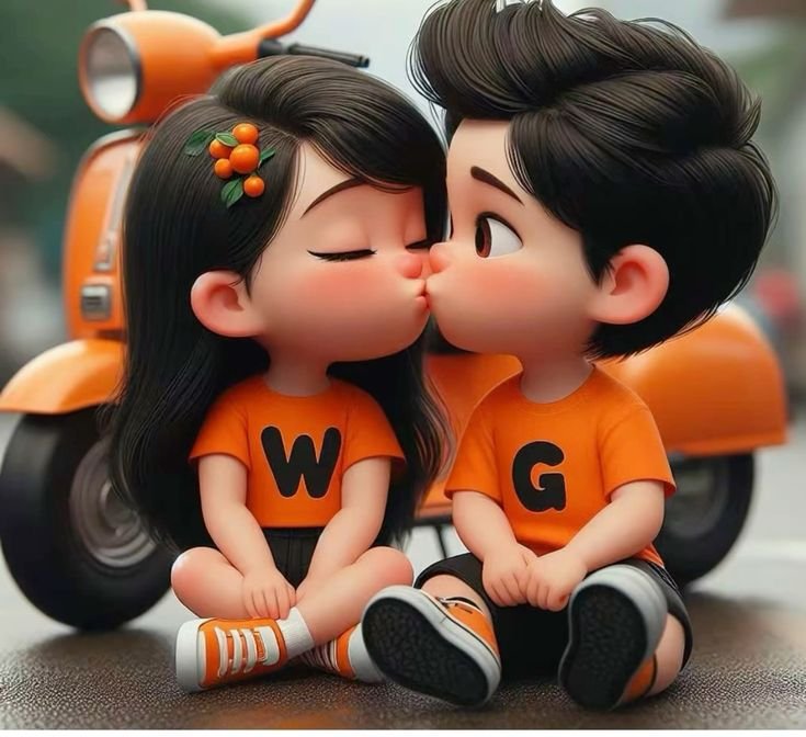 Cute Cartoon Couple Dp images