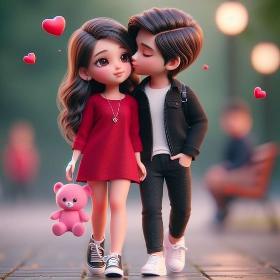 Cute Cartoon Couple Dp images