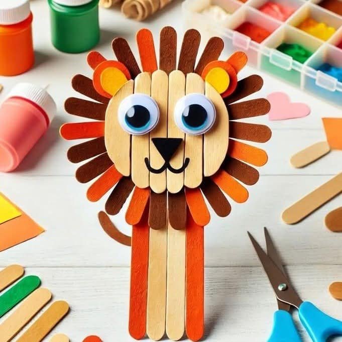 DIY Animal Popstick Craft Ideas for Kids