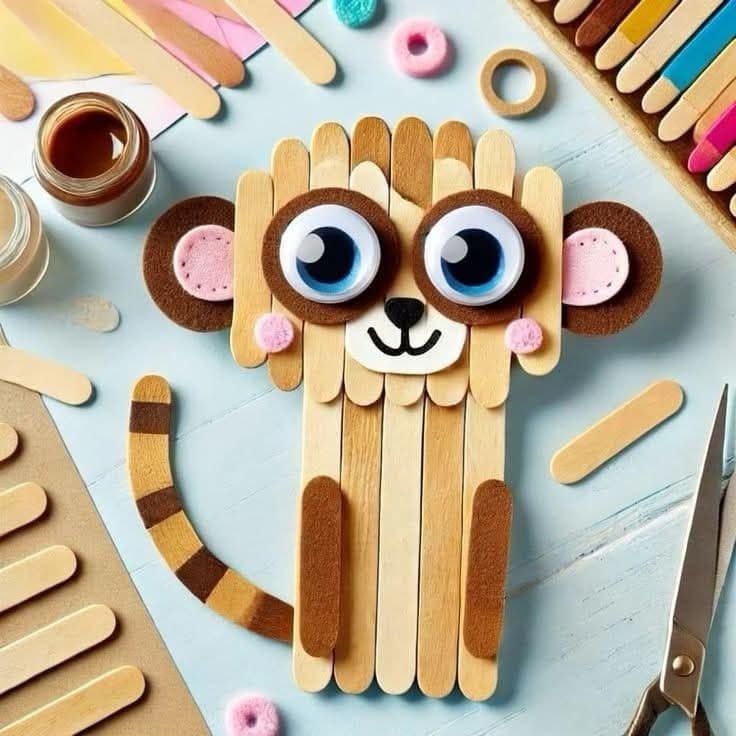 DIY Animal Popstick Craft Ideas for Kids