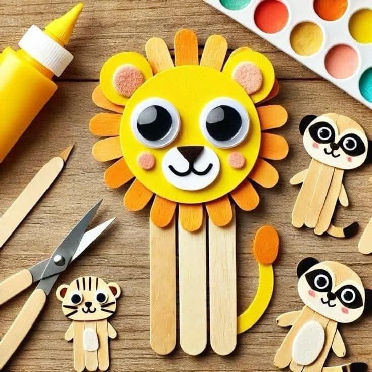 DIY Animal Popstick Craft Ideas for Kids