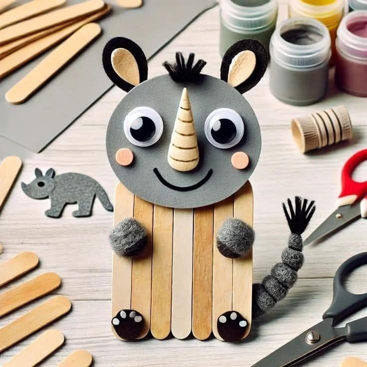 DIY Animal Popstick Craft Ideas for Kids